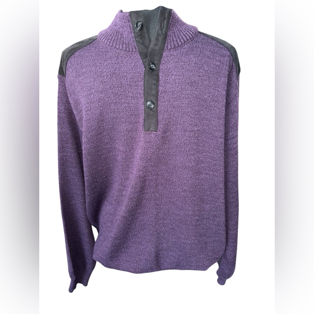 St. Croix purple 1/4 Zip Pullover Sweater Men's Large M Made in USA